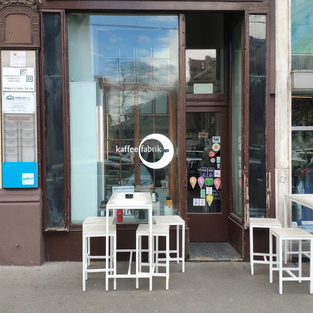 Storefront of Kaffeefabrik, specialty coffee shop in Vienna
