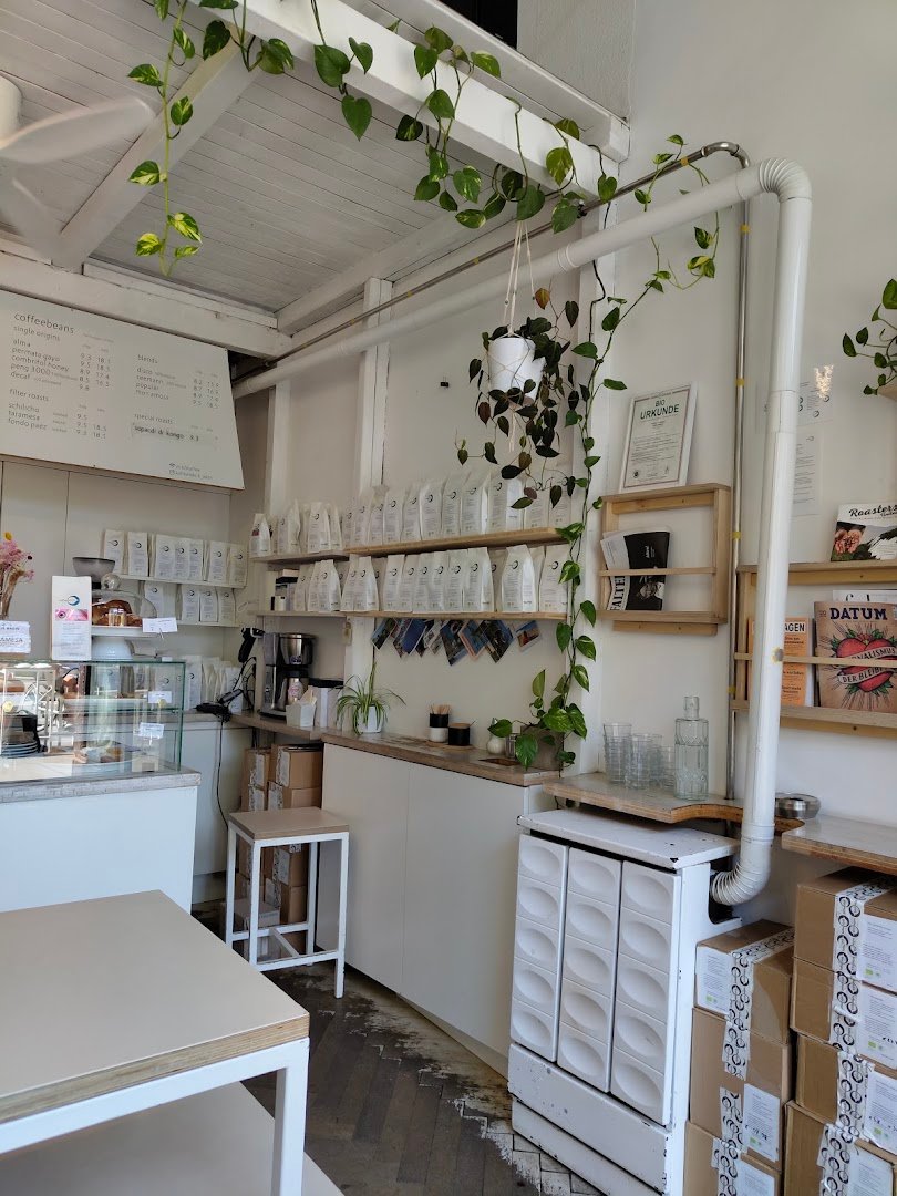 Interior of Kaffeefabrik, specialty coffee shop in Vienna