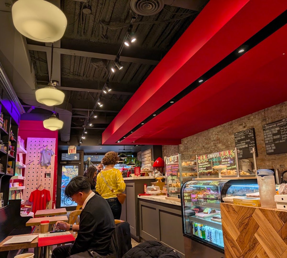 Interior of Red Rocket Coffee, specialty coffee shop in Toronto