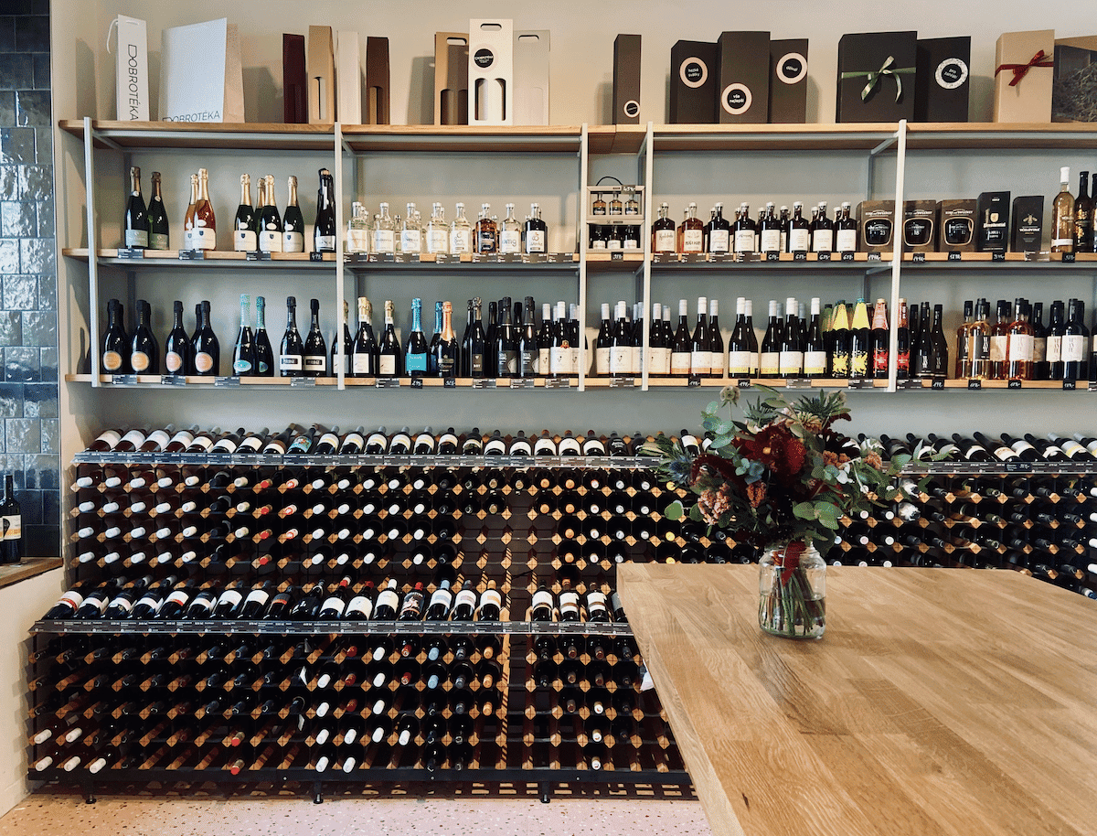 Interior of Dobrotéka Žižkov, specialty coffee shop in Prague