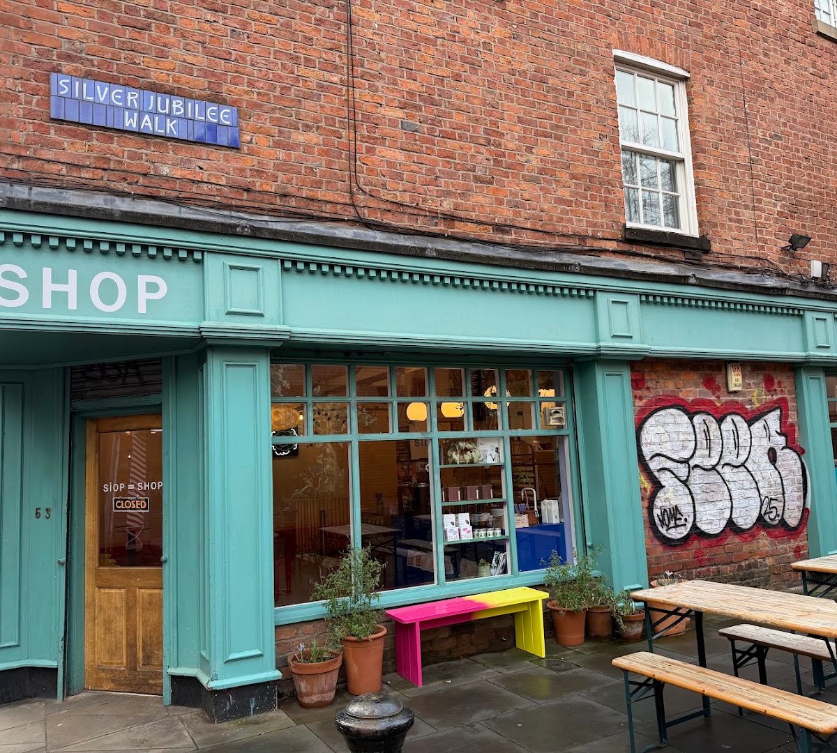 Storefront of Siop Shop, specialty coffee shop in Manchester