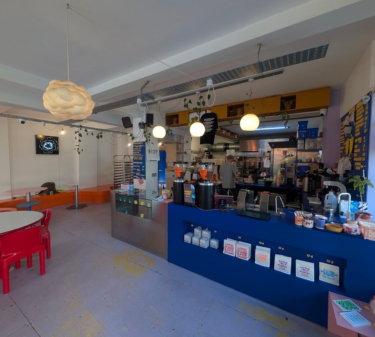 Interior of Siop Shop, specialty coffee shop in Manchester