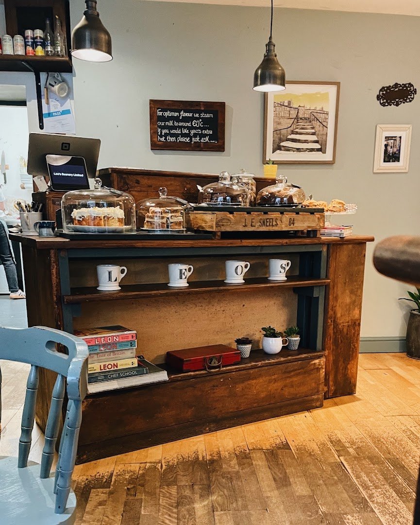 Interior of Leo's Beanery, specialty coffee shop in Edinburgh