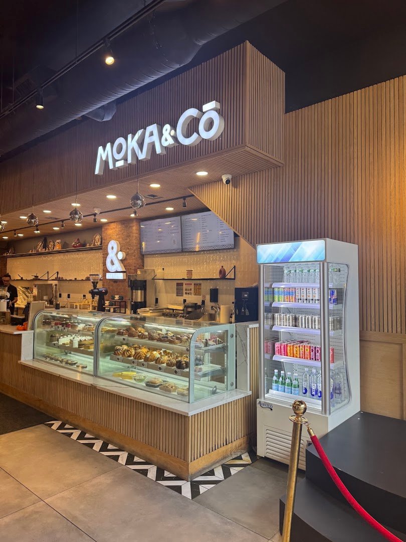 Interior of Moka & Co, specialty coffee shop in New York