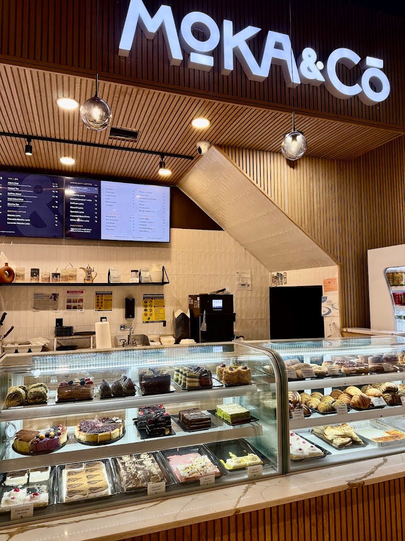 Interior of Moka & Co, specialty coffee shop in New York