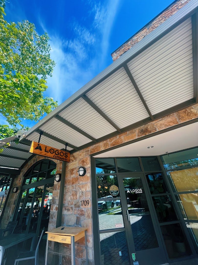 Storefront of Logos Coffee, specialty coffee shop in Salt Lake City
