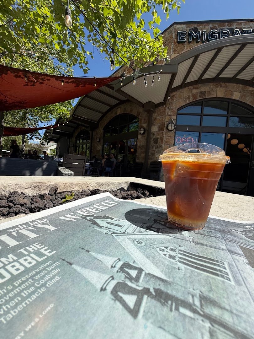 Storefront of Logos Coffee, specialty coffee shop in Salt Lake City