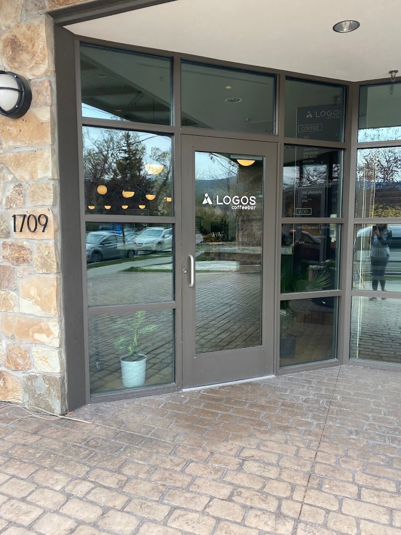 Storefront of Logos Coffee, specialty coffee shop in Salt Lake City