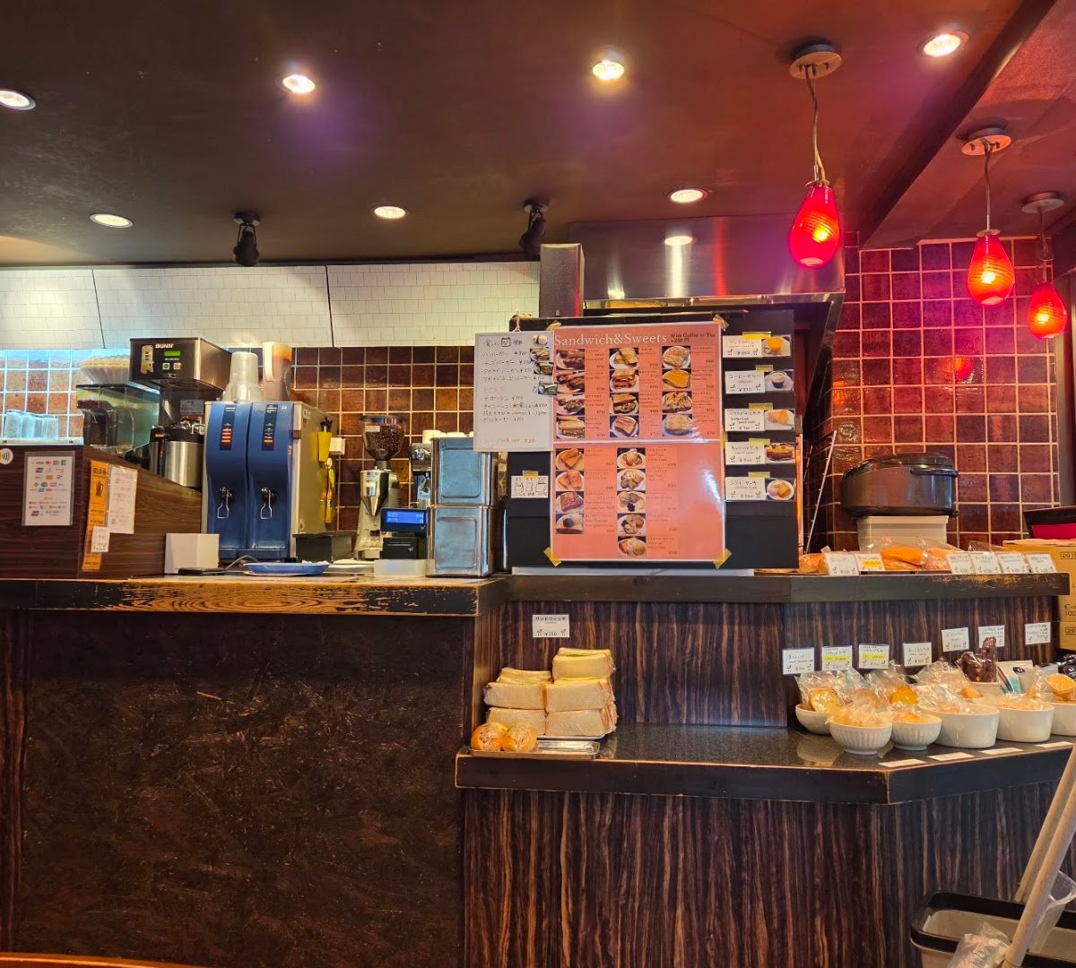 Interior of Bless Coffee, specialty coffee shop in Tokyo