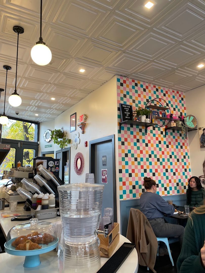 Interior of Melo Coffee & Kitchen, specialty coffee shop in Rochester