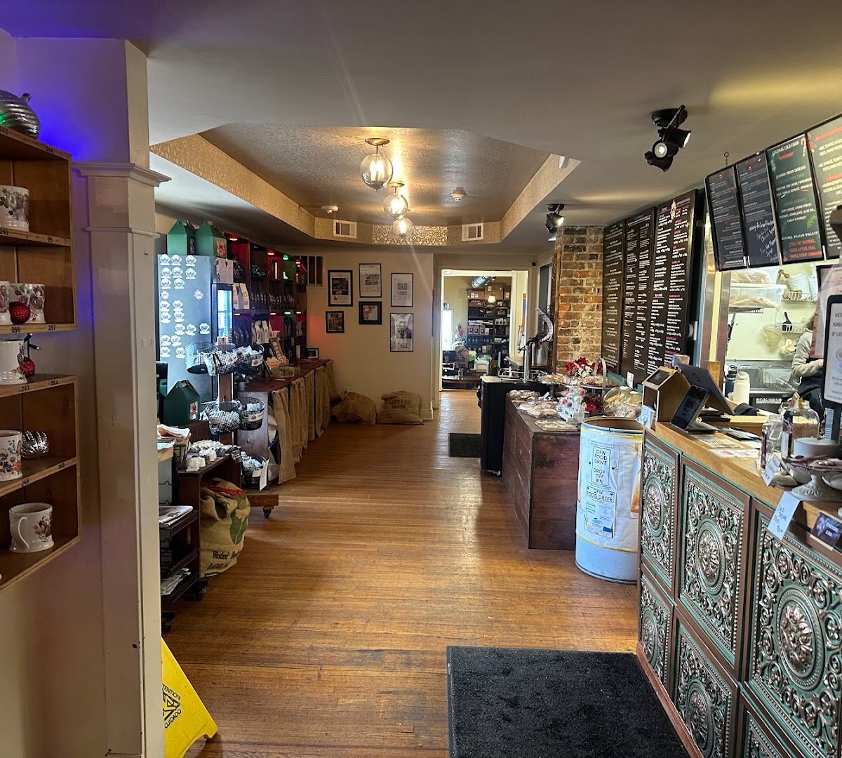 Interior of Undergrounds Coffee House and Roastery, specialty coffee shop in Buffalo
