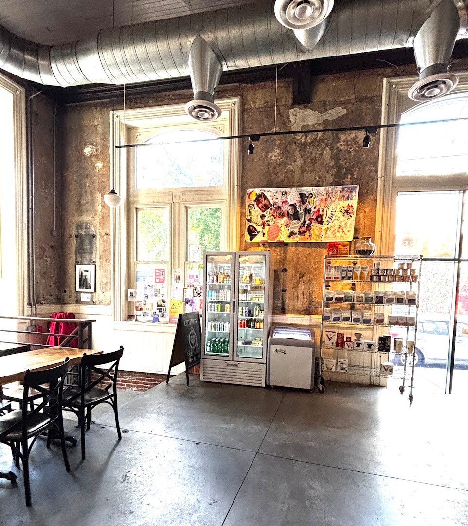 Interior of Gryphon Cafe, specialty coffee shop in Philadelphia