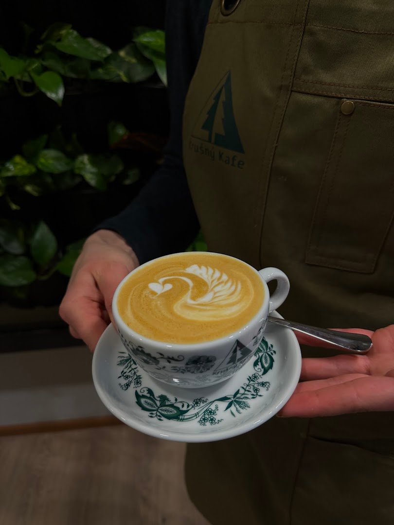 Coffee at Krušný kafe, specialty coffee shop in Prague