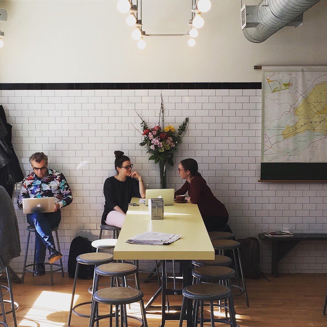 Interior of Café Larue, specialty coffee shop in Montreal