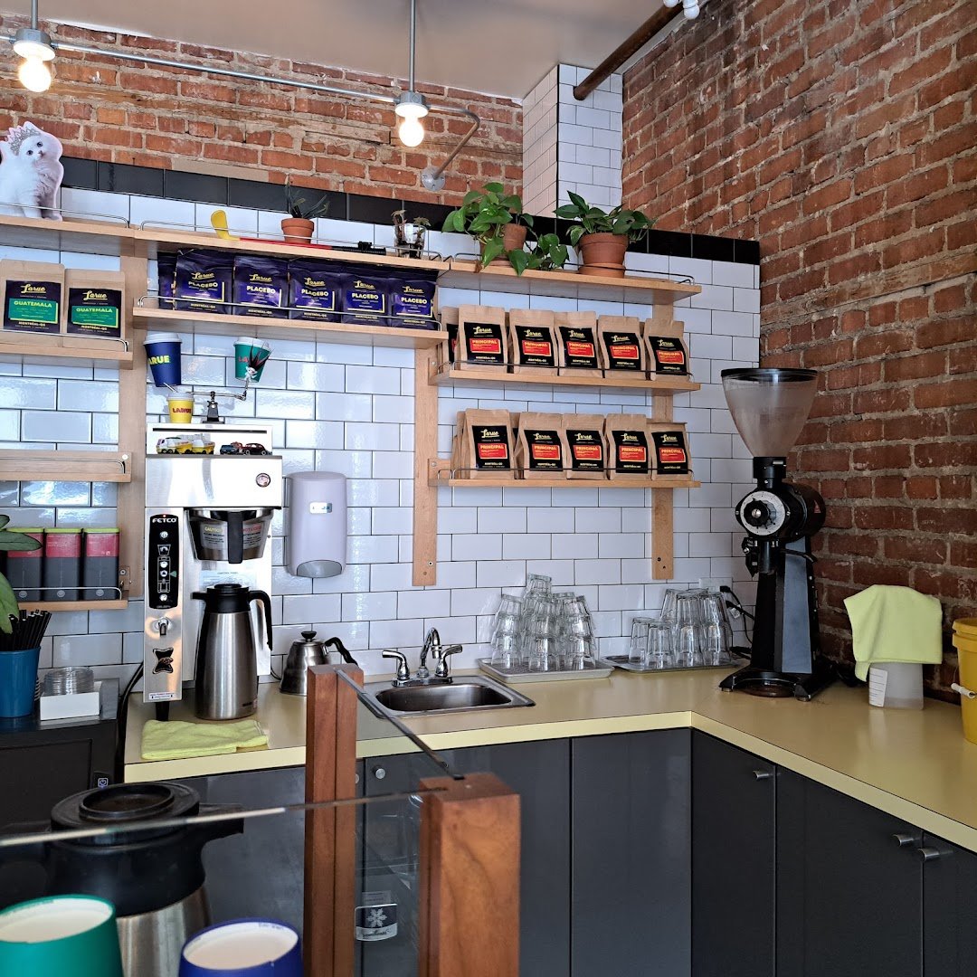 Interior of Café Larue, specialty coffee shop in Montreal