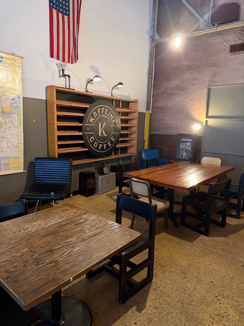 Interior of Kaffeine Coffee Company, specialty coffee shop in Indianapolis
