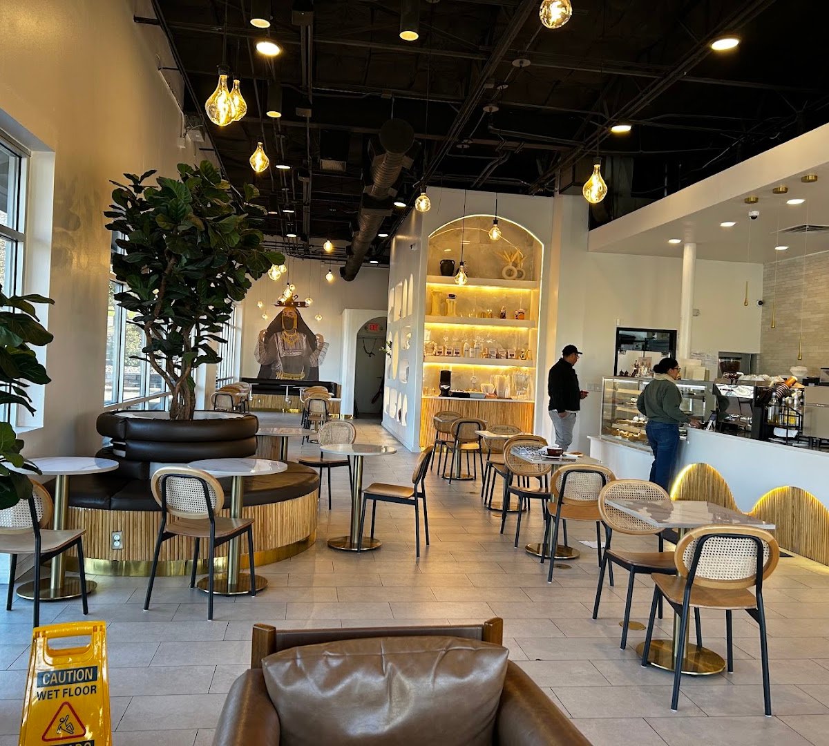 Interior of Qatra Specialty Coffee, specialty coffee shop in San Antonio