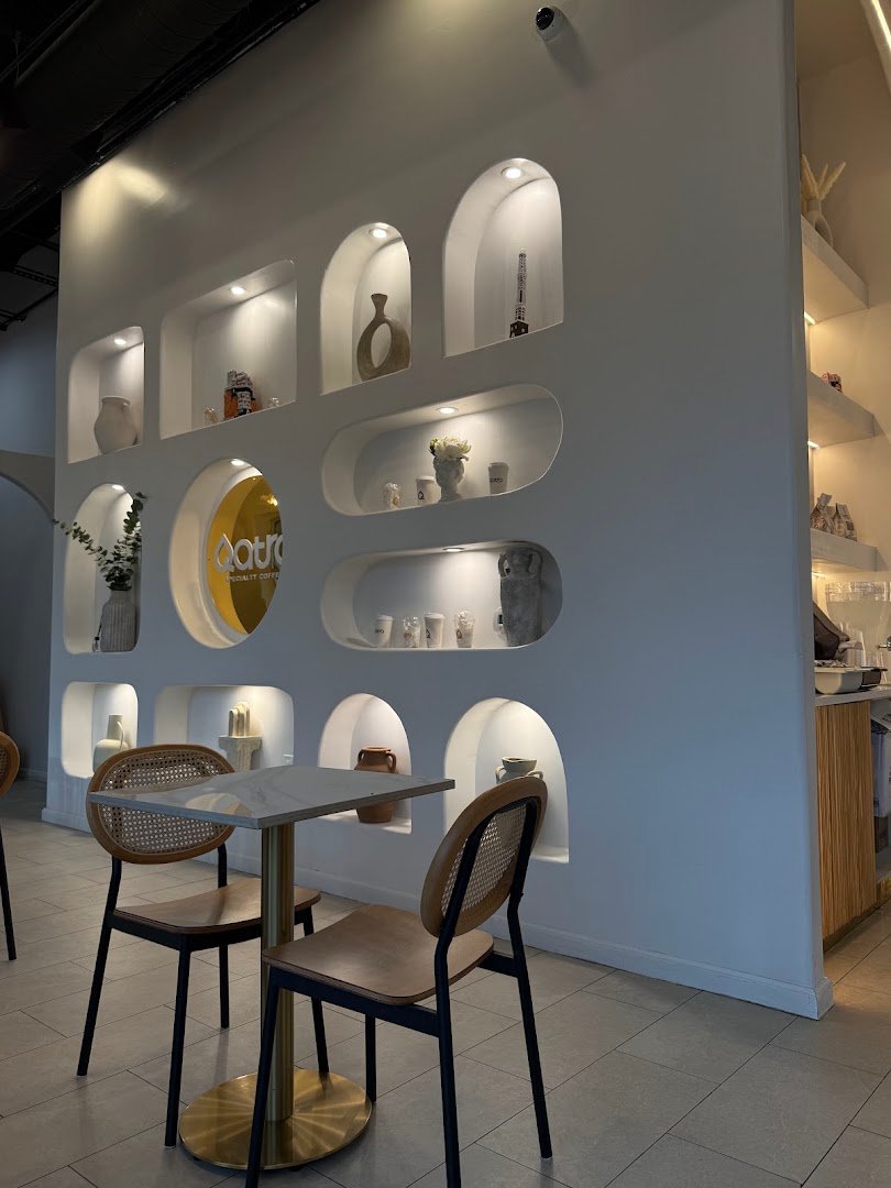 Interior of Qatra Specialty Coffee, specialty coffee shop in San Antonio