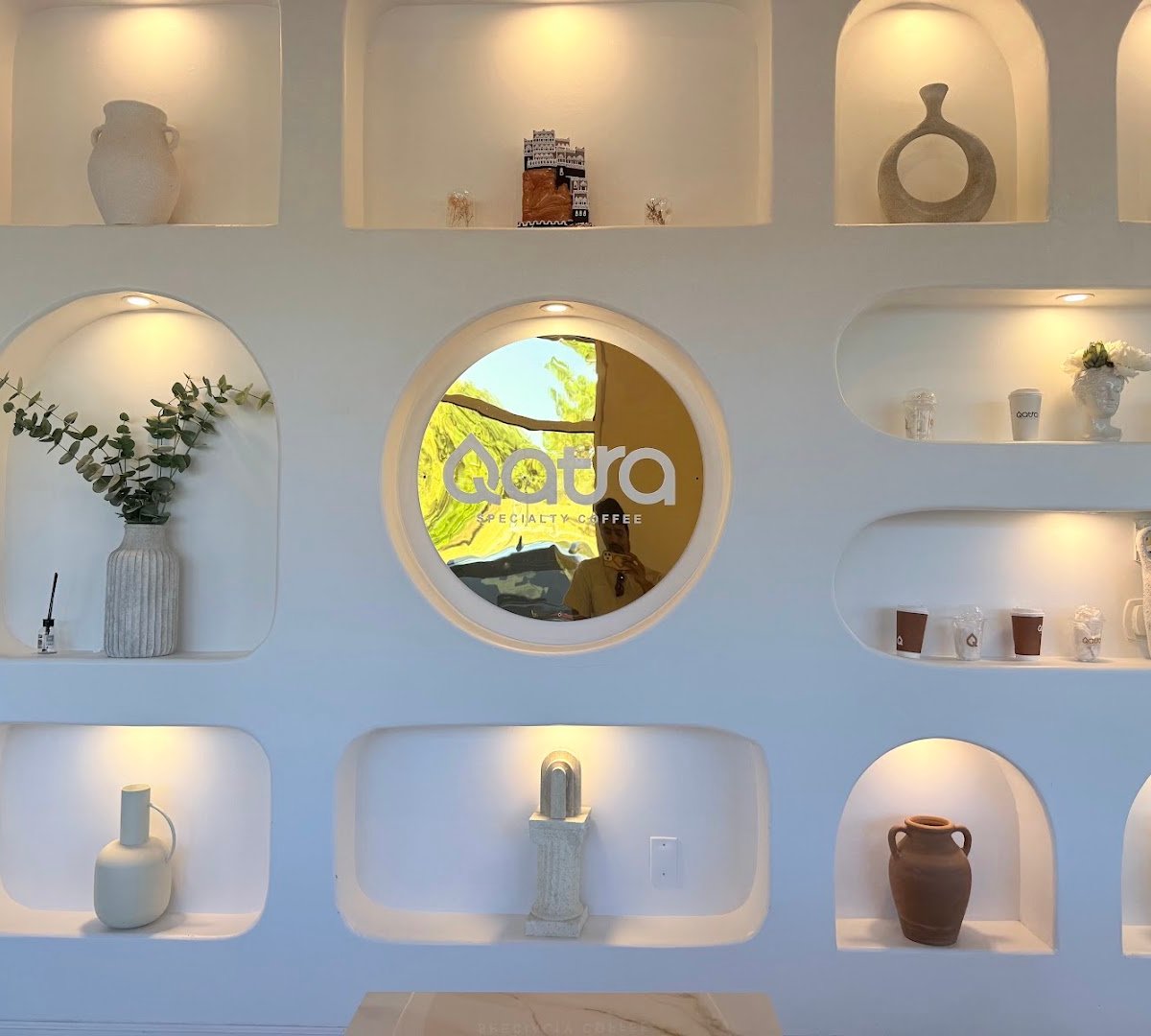 Interior of Qatra Specialty Coffee, specialty coffee shop in San Antonio