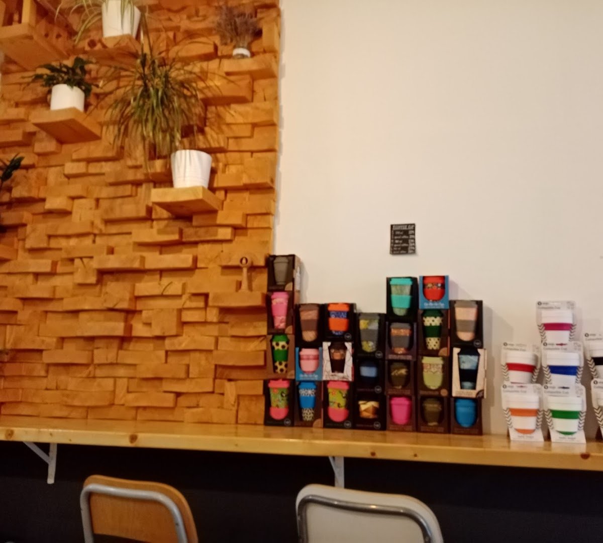 Interior of Kafe na schodech, specialty coffee shop in Prague