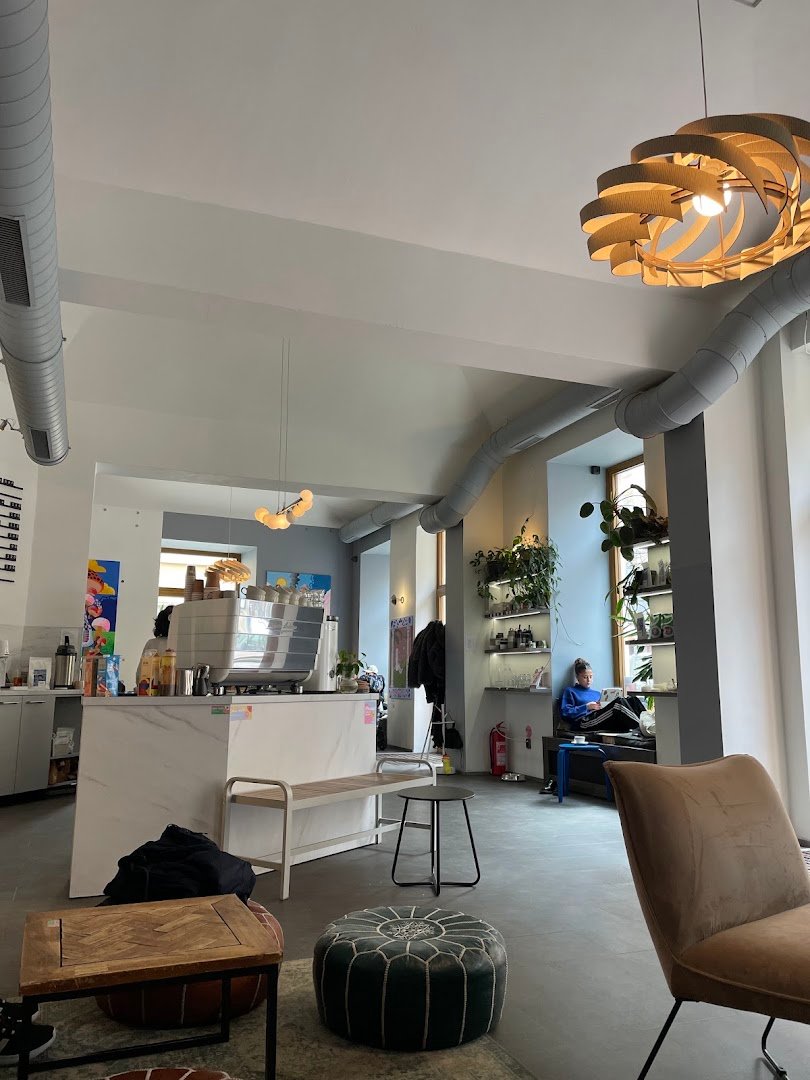 Interior of Version Coffee, specialty coffee shop in Prague