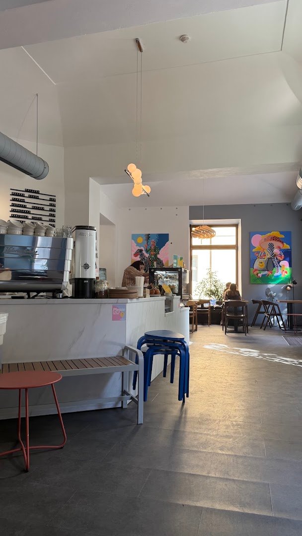 Interior of Version Coffee, specialty coffee shop in Prague