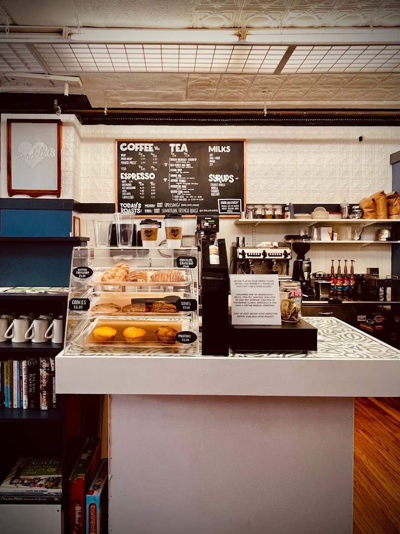 Interior of Cordella's, specialty coffee shop in Worcester