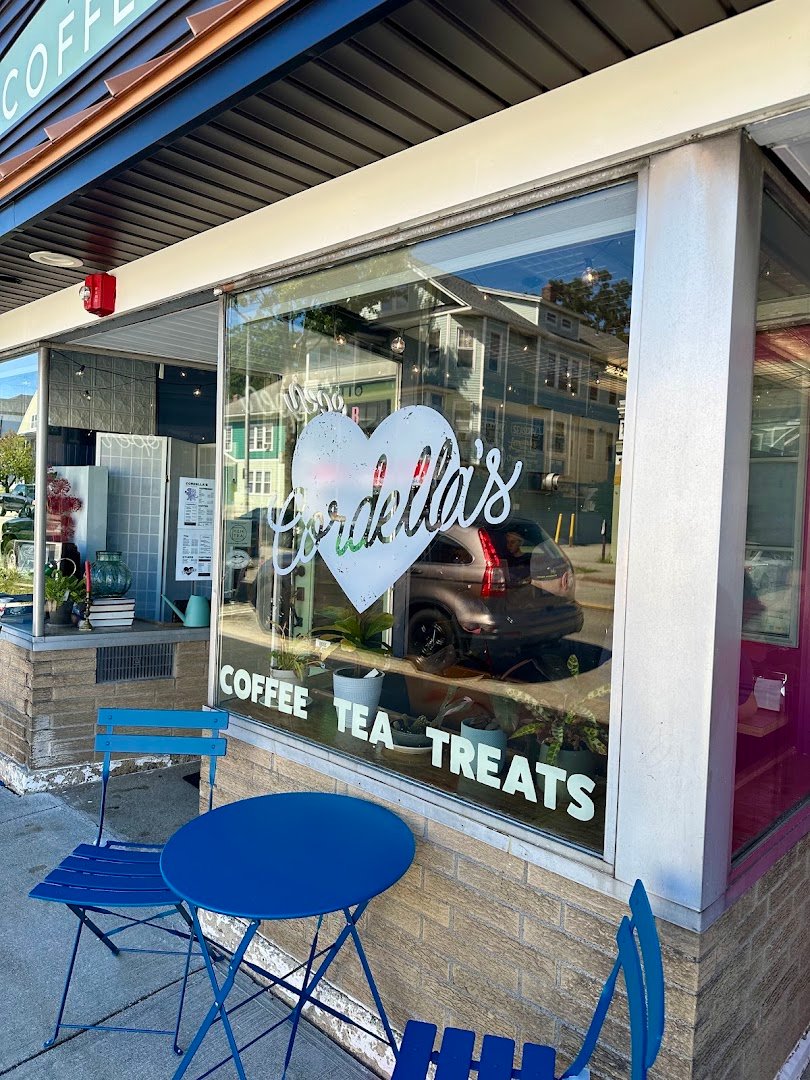 Storefront of Cordella's, specialty coffee shop in Worcester