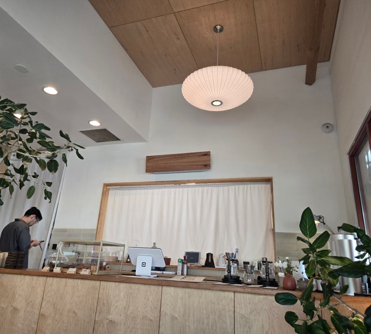 Interior of ANDO, specialty coffee shop in Honolulu