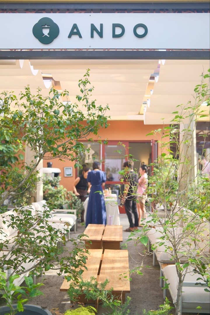 Storefront of ANDO, specialty coffee shop in Honolulu