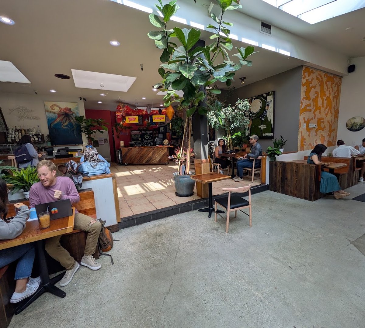 Interior of 11th Hour Coffee, specialty coffee shop in Santa Cruz