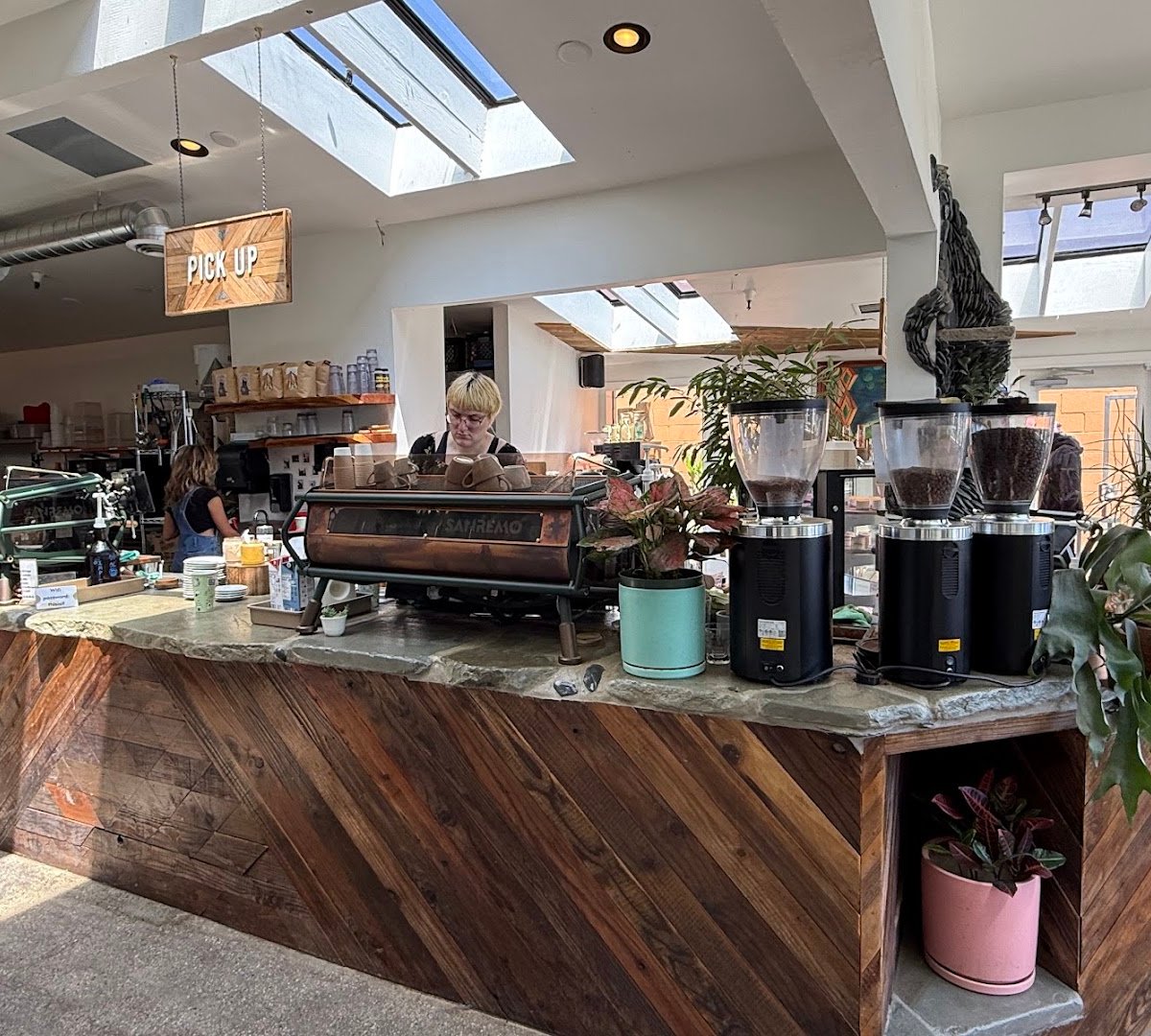 Interior of 11th Hour Coffee, specialty coffee shop in Santa Cruz