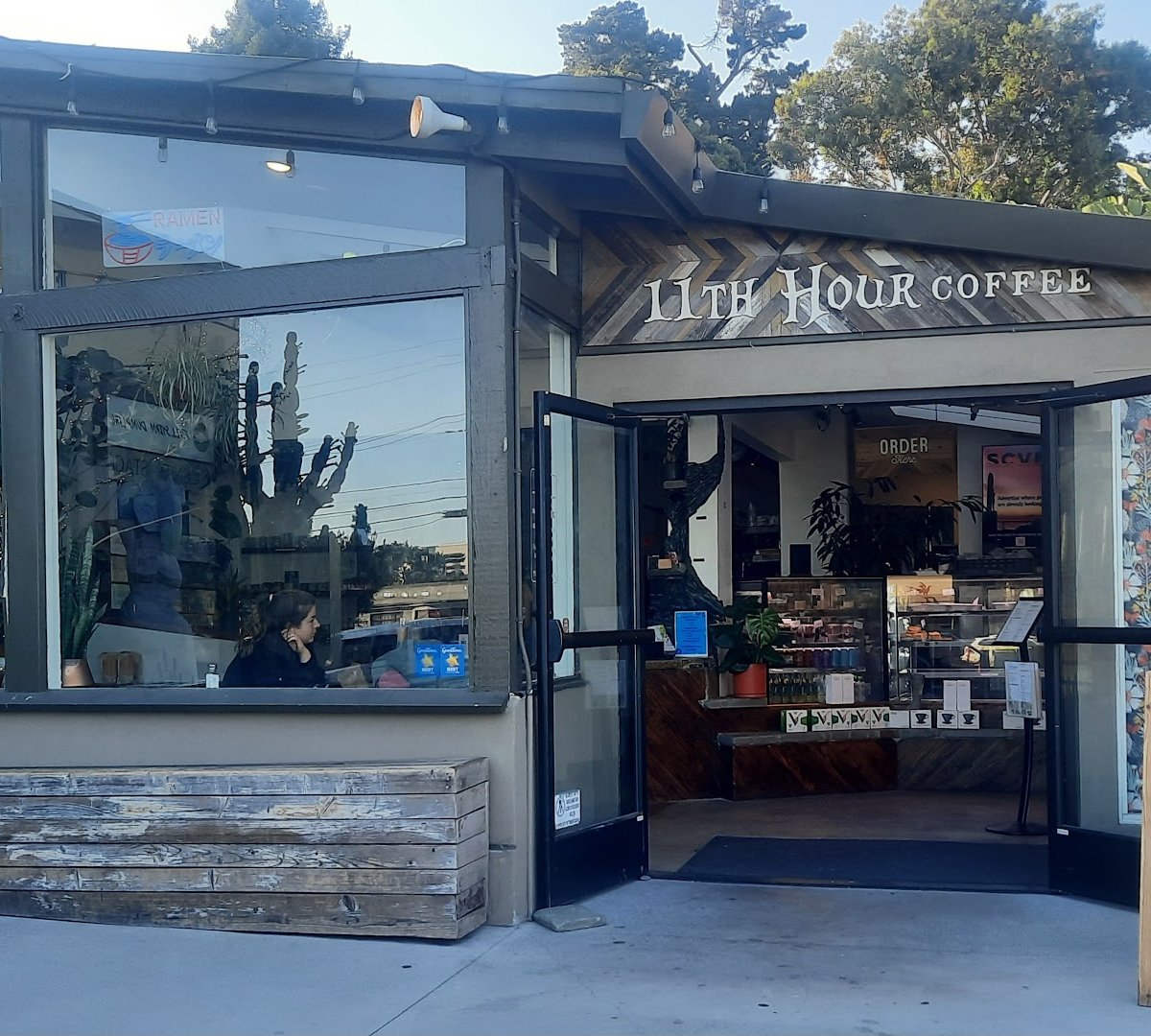 Storefront of 11th Hour Coffee, specialty coffee shop in Santa Cruz