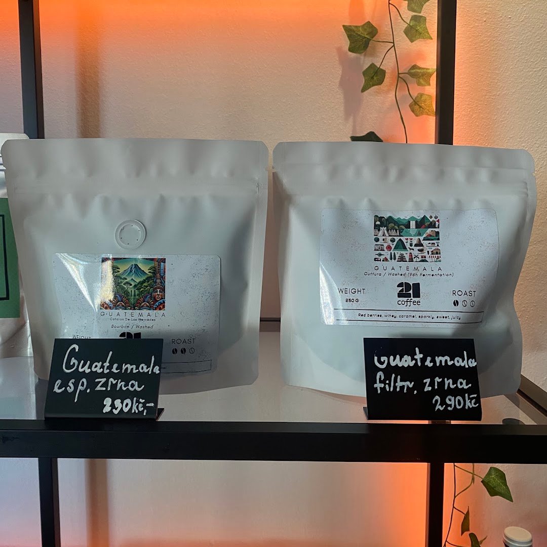 Interior of 21 Coffee, specialty coffee shop in Prague