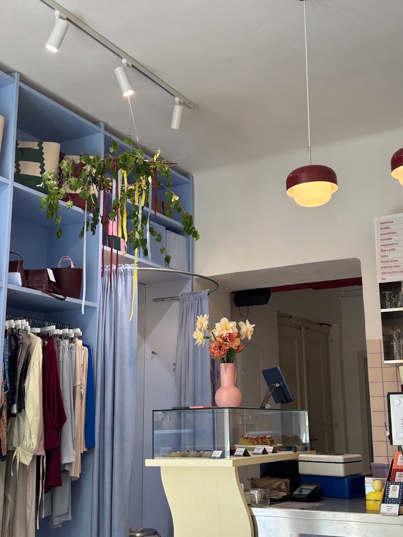 Interior of Ademi shop & café, specialty coffee shop in Prague