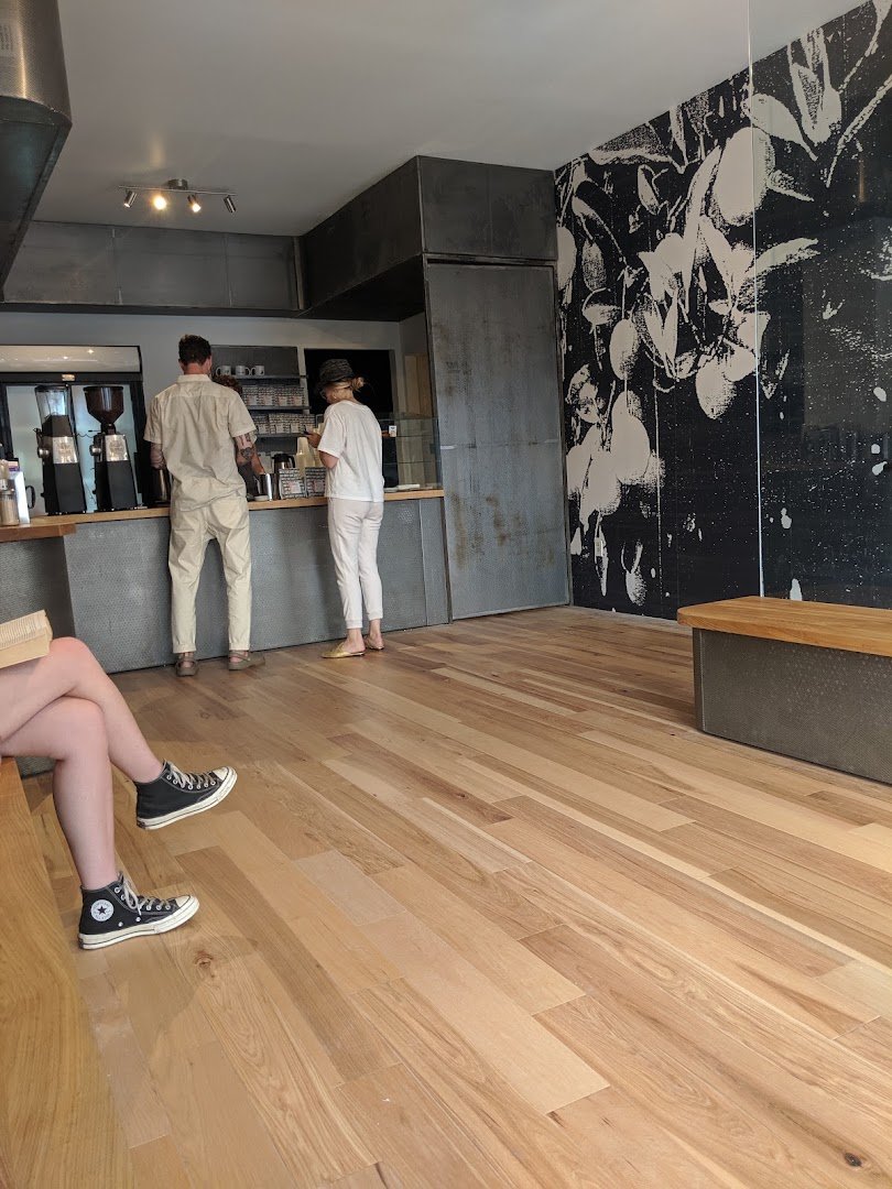 Interior of Sam James Coffee Bar OZ, specialty coffee shop in Toronto