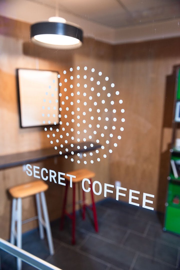 Interior of Secret Coffee, specialty coffee shop in New York