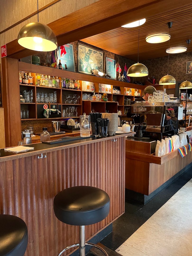 Interior of Fuglen, specialty coffee shop in Oslo