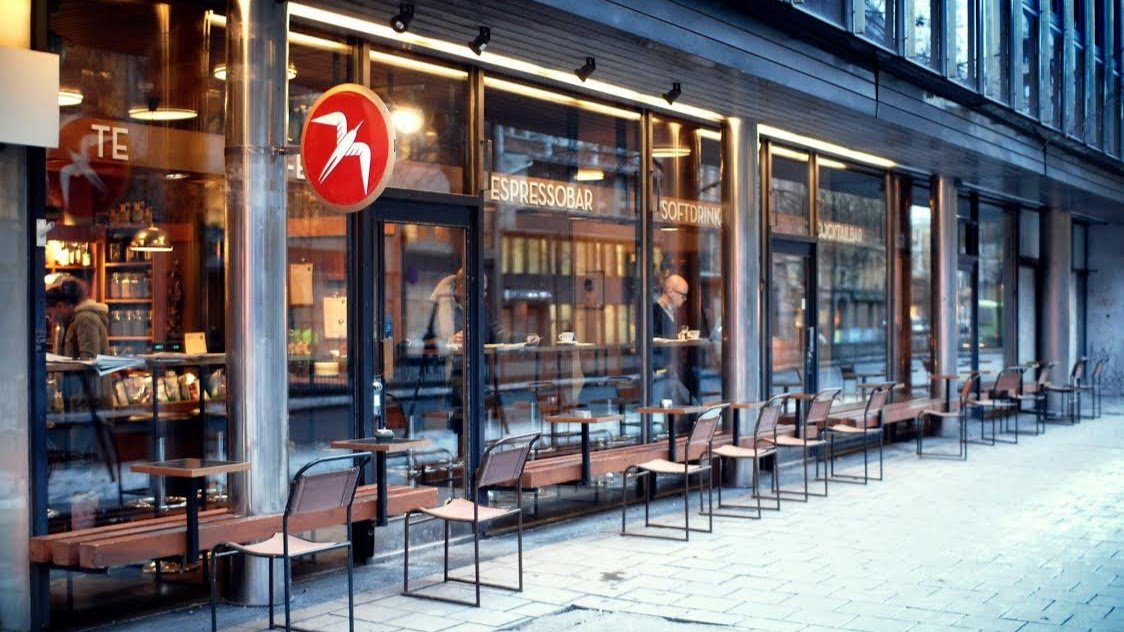 Storefront of Fuglen, specialty coffee shop in Oslo