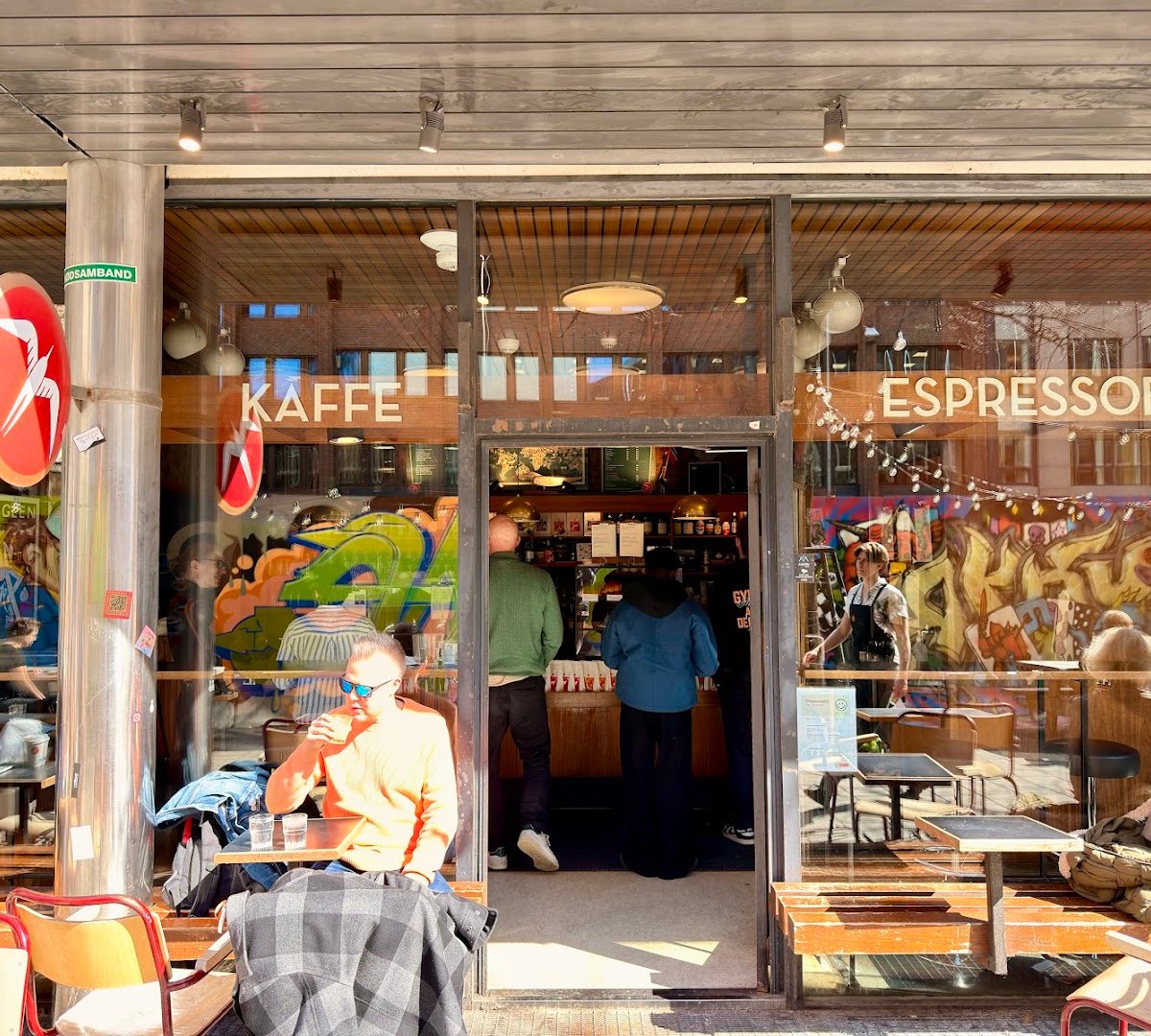 Storefront of Fuglen, specialty coffee shop in Oslo