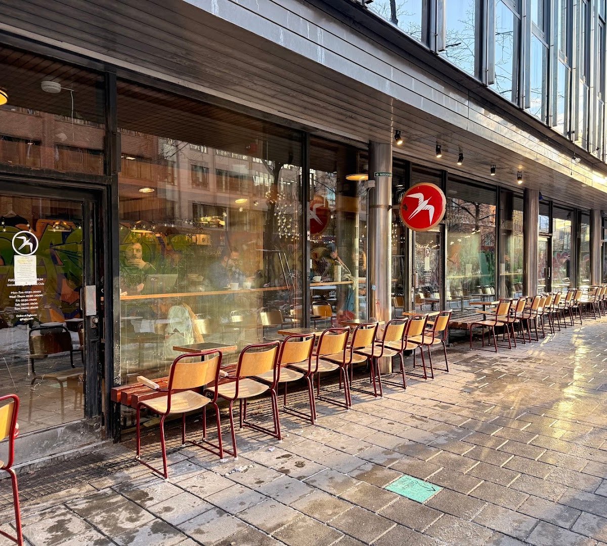 Storefront of Fuglen, specialty coffee shop in Oslo
