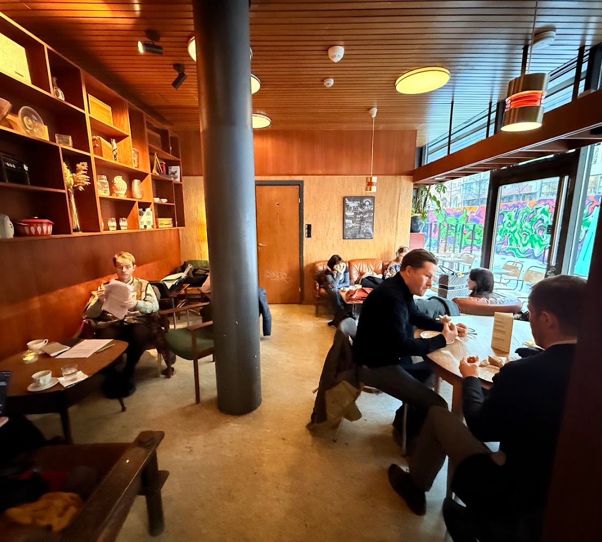 Interior of Fuglen, specialty coffee shop in Oslo