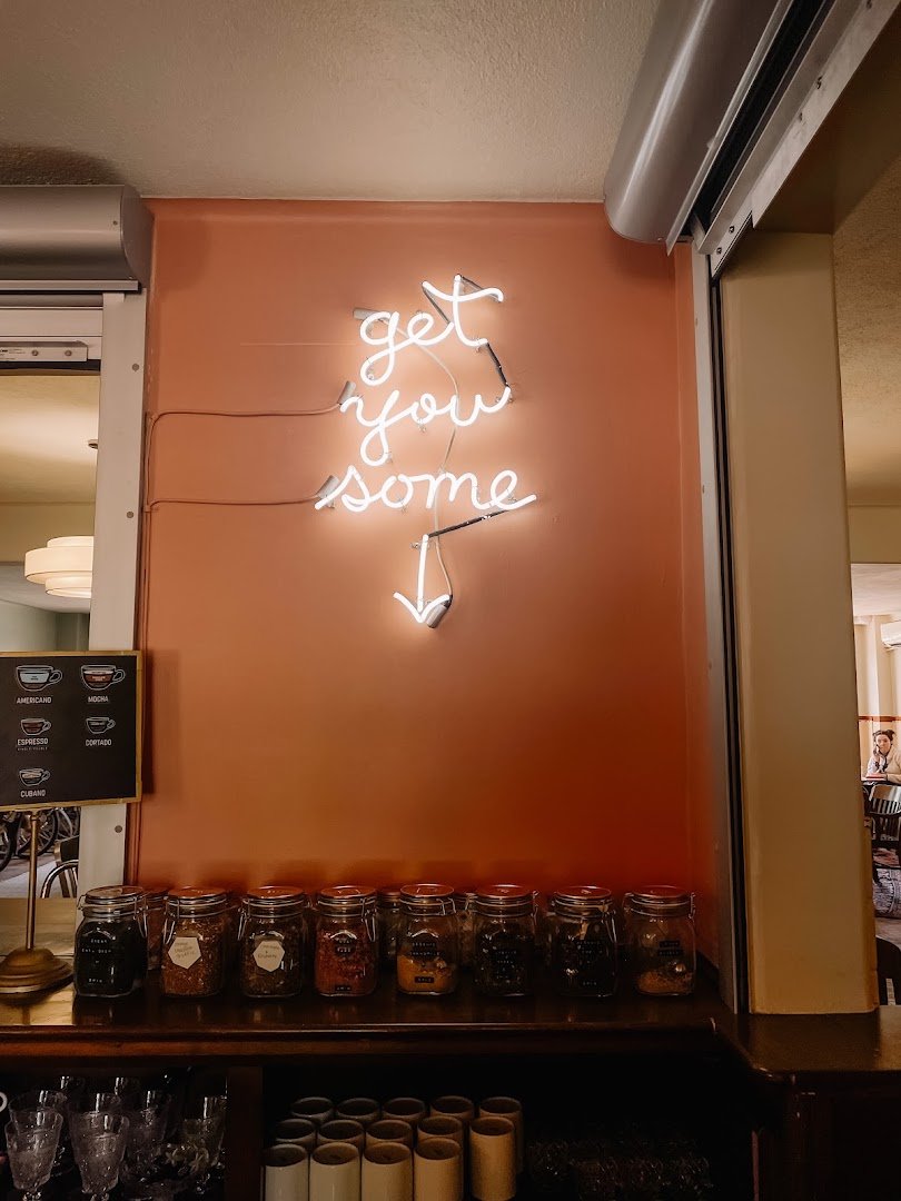 Interior of Mansion Society, specialty coffee shop in Indianapolis