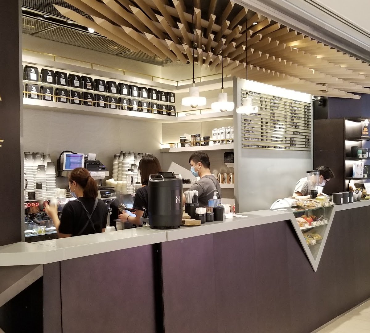 Interior of nodi, specialty coffee shop in Hong Kong