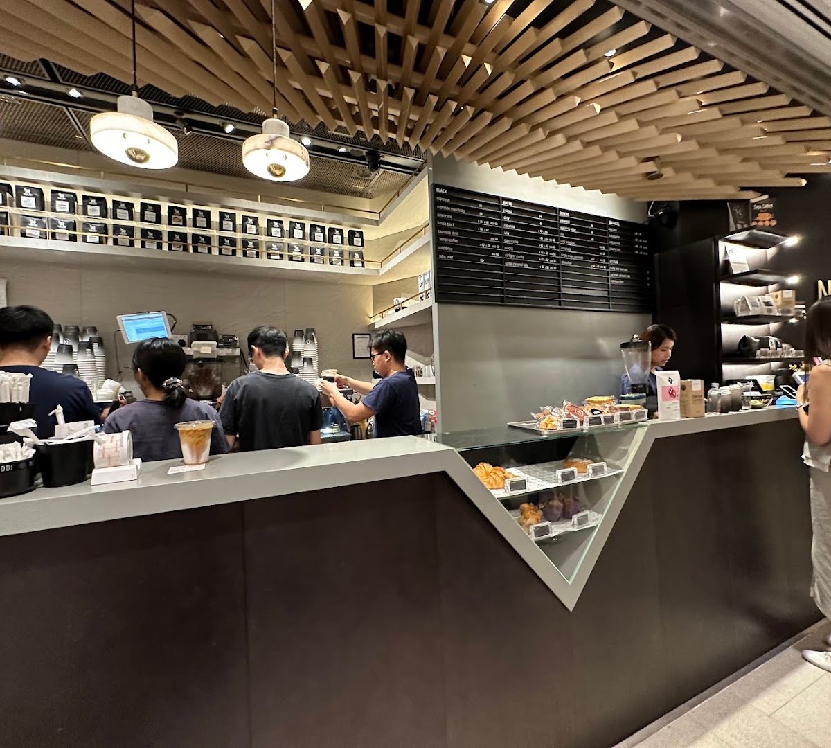 Interior of nodi, specialty coffee shop in Hong Kong