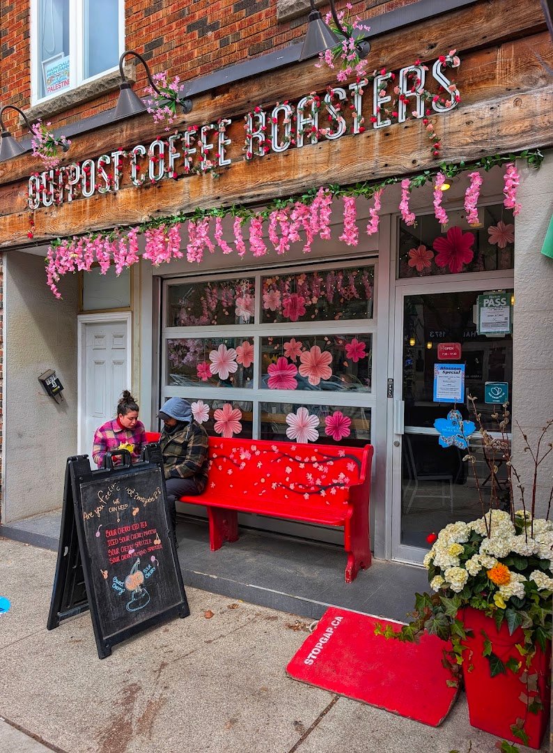 Storefront of Outpost Coffee Roasters Ltd, specialty coffee shop in Toronto