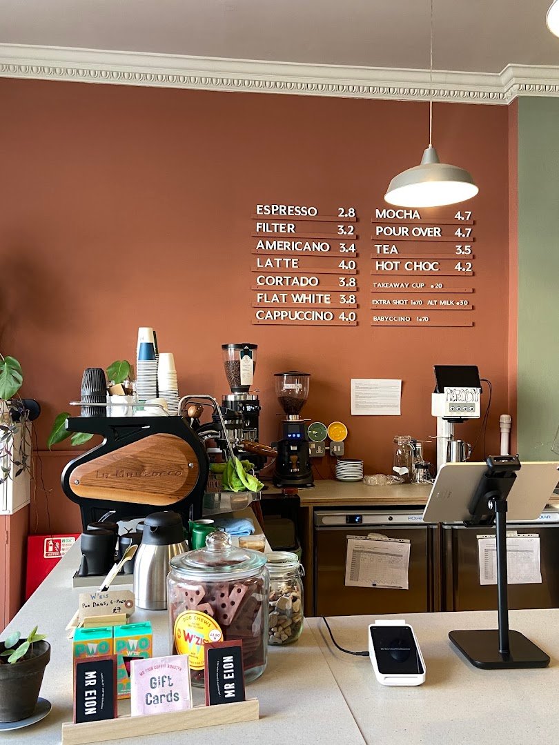 Interior of Mr Eion - Coffee Roaster, specialty coffee shop in Edinburgh