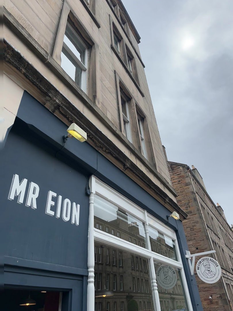 Storefront of Mr Eion - Coffee Roaster, specialty coffee shop in Edinburgh