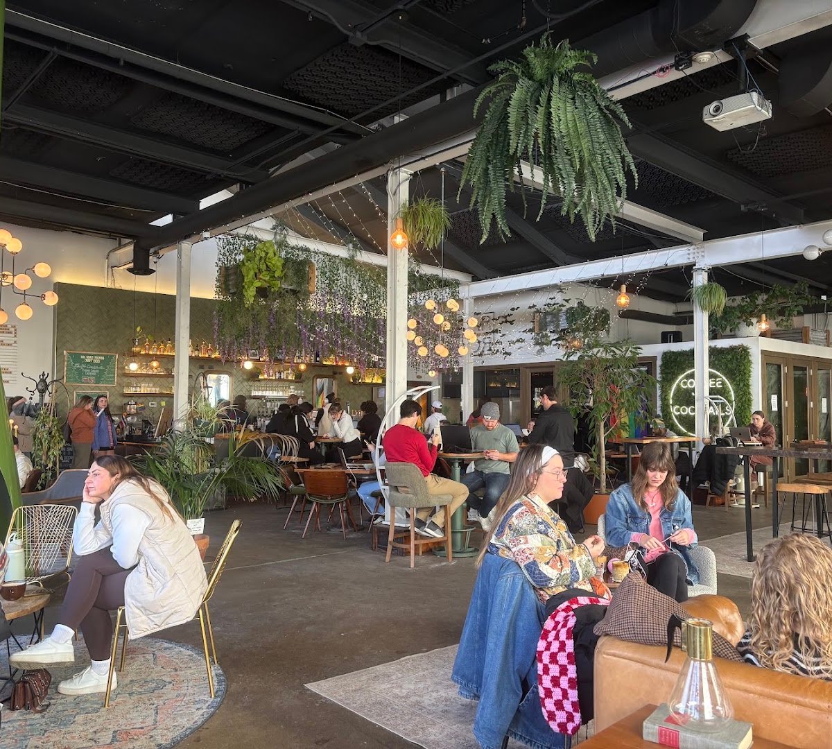 Interior of Parlor Public House, specialty coffee shop in Indianapolis
