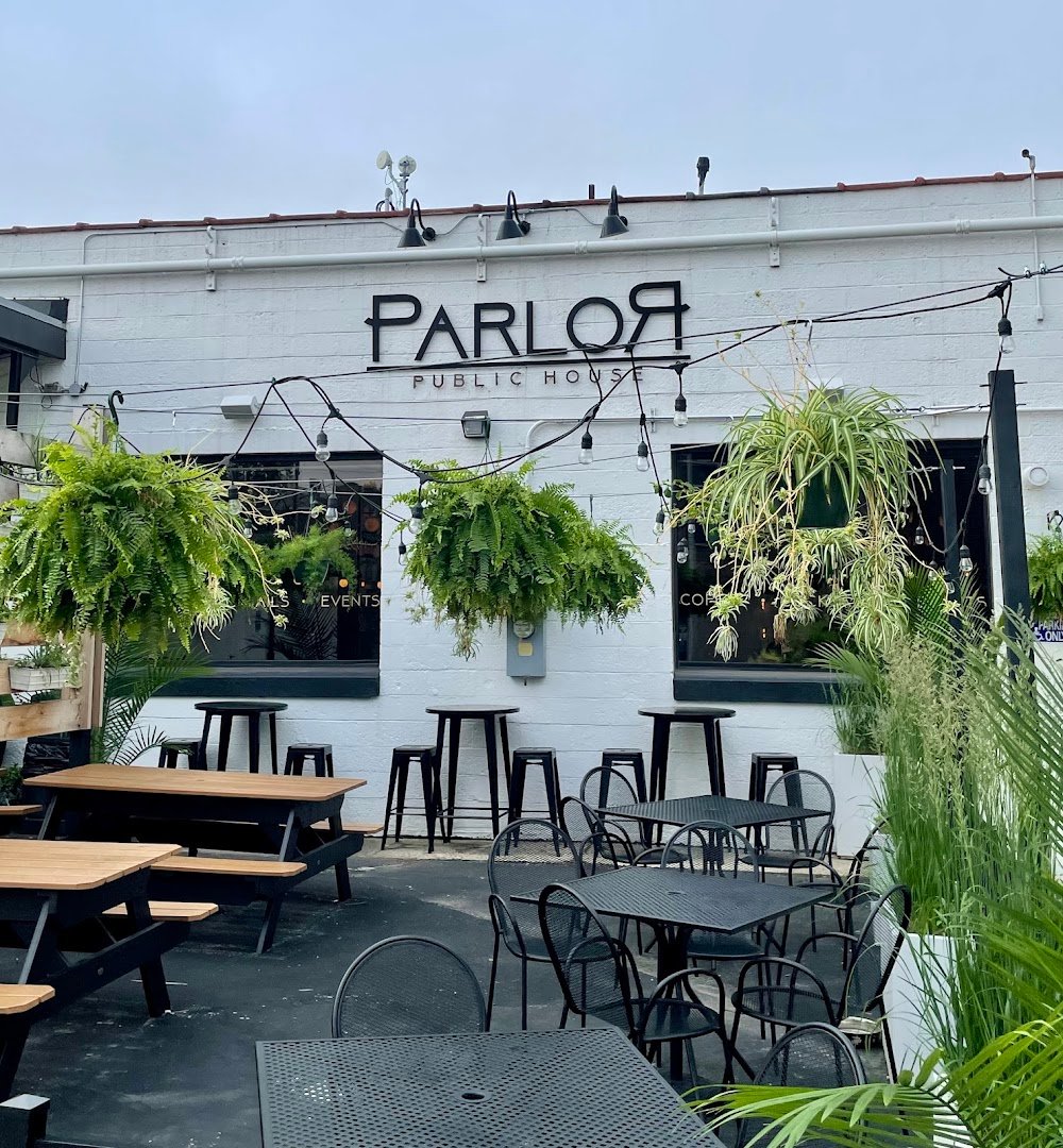 Storefront of Parlor Public House, specialty coffee shop in Indianapolis